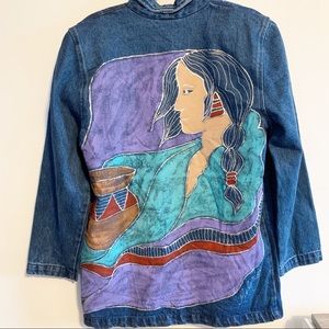 HAND PAINTED DENIM JACKET OVERSIZED SIZE M